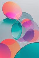 Colorful translucent circles layered together creating a modern artistic display in a bright setting photo