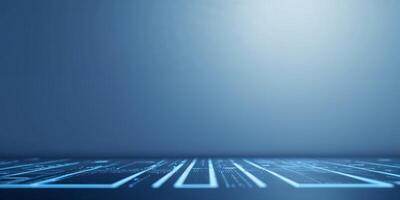 Digital background with blue circuit lines on a futuristic floor, perfect for technology themes and virtual environments photo