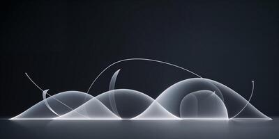 Modern abstract design featuring smooth curves and dynamic lines against a dark background photo