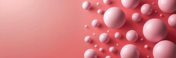 Pink spheres scattered across a soft coral background create a playful and modern design perfect for decorative or artistic purposes photo