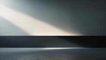 Light beams create dynamic visuals in an abstract space with subtle textures and shadows at dusk photo
