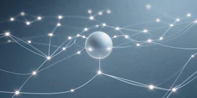 Digital network connections illustrating data transfer and communication processes in a futuristic environment photo