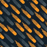 Seamless Pattern with Moving Fast Shooting Stars, Meteorites on Dark Space Background. vector
