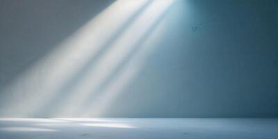 Soft beams of light illuminate a serene empty space enhancing the tranquil atmosphere during early morning hours photo