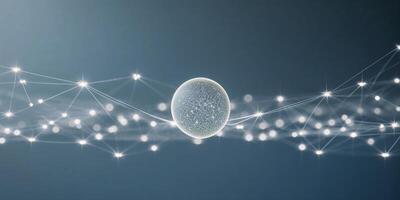 Digital sphere representing connections and networks in modern technology and innovation photo