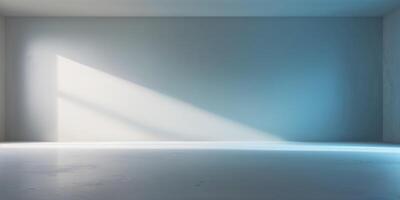 Bright minimalistic interior with natural light streaming through a window in an empty room photo
