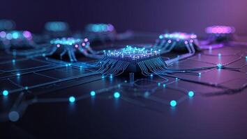 Exploration of advanced circuit technology in a futuristic digital environment photo