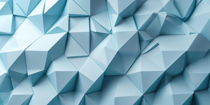Blue geometric pattern with sharp edges and angles creating a dynamic three-dimensional effect photo