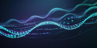 Digital wave representation illustrating data patterns and technology integration in a modern context photo