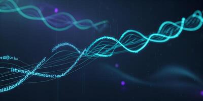 Colorful digital wave pattern with abstract elements representing data analysis in technology photo