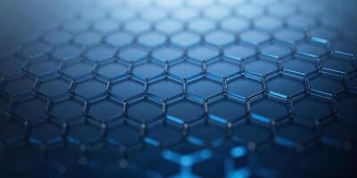 Complex hexagonal pattern showcasing a structured design in a blue gradient photo