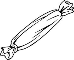 Hand-drawn wrapped candy or snack in black and white vector
