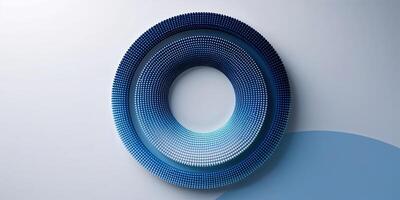 Blue circular design with gradient texture and intricate details showcasing modern art concepts and creativity photo