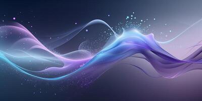 Colorful abstract waves flow gracefully across a dark background creating a serene atmosphere photo