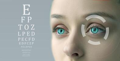 Innovative eye examination showcasing advanced technology and digital analysis methods for enhanced vision assessment photo