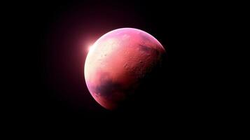 Stunning view of Mars illuminated by distant sunlight during a celestial event in deep space photo