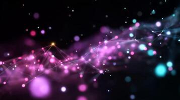 Vibrant abstract representation of digital connection and energy in a dark background photo