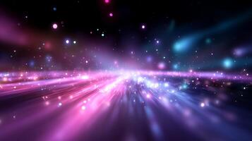 Colorful light streaks create a vibrant abstract background filled with energy and movement in a cosmic environment photo