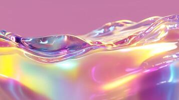 Colorful liquid waves reflect light in a vibrant display of hues and textures, creating an abstract visual experience in a warm atmosphere photo