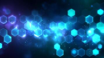 Colorful hexagonal patterns create a vibrant digital backdrop for abstract design elements in a lively setting photo