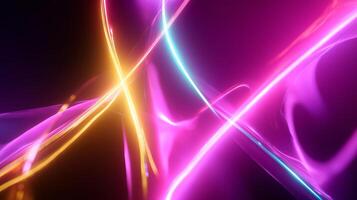Vibrant abstract light trails in dynamic colors create an eye-catching visual spectacle at night photo