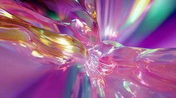 Colorful abstract swirl with vibrant reflections and fluid movement in a dynamic setting photo