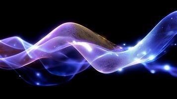 Colorful abstract waves create a dynamic visual experience in a dark background photo