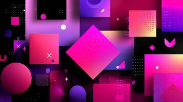 Colorful abstract geometric design featuring vibrant shapes and patterns in a digital art composition photo