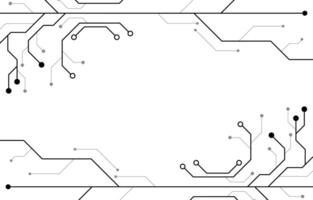 Digital technology circuit board background futuristic, line, data, future, network, system, black and white concept. vector