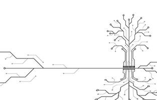 Digital technology circuit board background with futuristic, line, data, future, network, electronic, system, black and white concept. vector