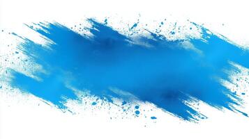 Colorful blue paint splash on a white background making an artistic statement for design projects and creative applications photo