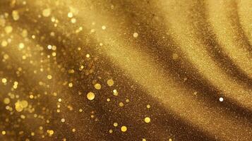 Shimmering golden texture with sparkling particles creating a festive atmosphere for celebrations and special occasions photo