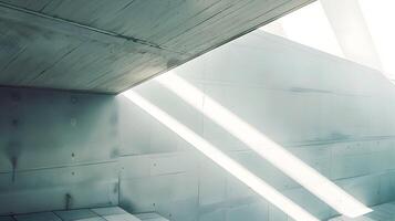 A man is standing in front of a wall with a light shining through it photo