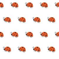 Lady bug seamless pattern. Seamless pattern with cute red lady bug. vector