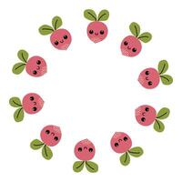 Beet round frame. Vegetable round frame. vector