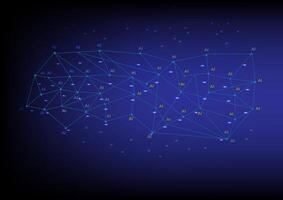 Technology Background Futuristic AI with digital grid and neural interface vector