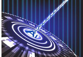 Futuristic AI Interface with Glowing Beam, for technology backgrounds and social media applications. vector