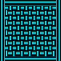 Woven seamless pattern of turquoise and black stripes creating a grid like texture. vector