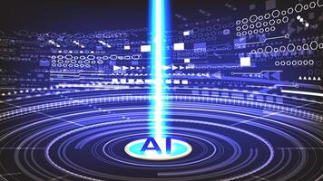 AI Core with Digital Data Stream, Futuristic Cyber Technology Illustration for technology backgrounds vector