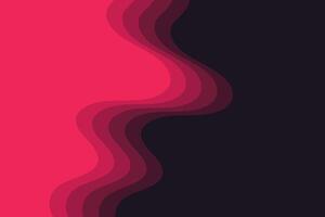 Dynamic wavy paper cut style background in high contrast black and red with decorative abstract curves vector