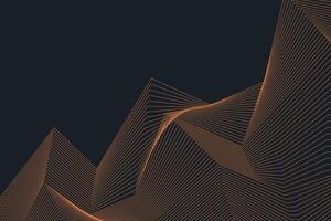 Clean abstract composition of linear polygon shapes with smooth geometric contours in orange tones vector
