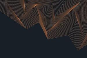 Futuristic digital landscape with structured polygon lines and geometric symmetry in glowing orange vector