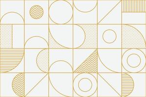 Abstract composition with gold geometric shapes and decorative patterns forming a seamless luxurious background design vector
