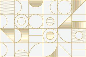 Collection of seamless patterns with abstract gold shapes and lines creating elegant geometric ornaments vector