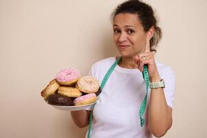 Reflecting on Balance Between Indulgence with Doughnuts and Healthy Choices photo