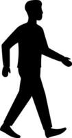 Minimal black silhouette icon of a walking man. Clean and simple design, isolated on transparent background. Perfect for apps, signs, infographics, and wayfinding systems. vector