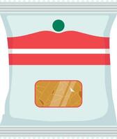 Cartoon style illustration of a pasta pack with transparent background. Simple and colorful packaging design for food concepts. vector