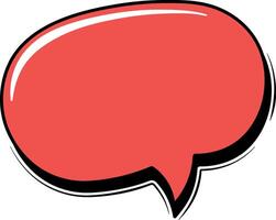 Empty red dialog cloud or text frame in cartoon style. Fun bold shape for comics, stickers, pop art or messages. vector