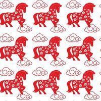 Seamless pattern, Happy Chinese New Year, year of the horse vector