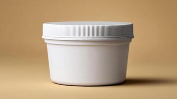 Container for storage placed on a smooth surface in soft light photo